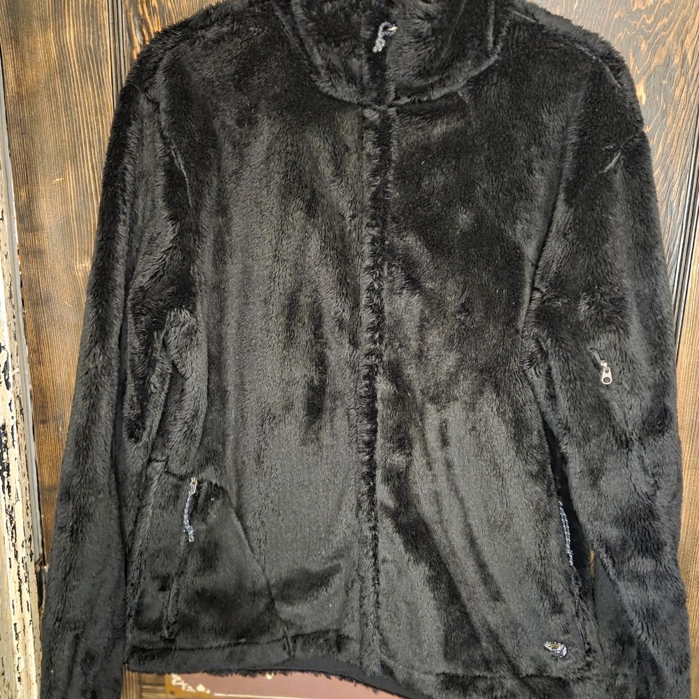 Mountain Hardwear Black Fuzzy Fleece Jacket Womens Sz L